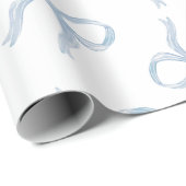 Eenvoudig Blue Bow-inpakpapier Cadeaupapier (Rol Hoek)