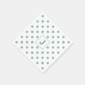 Eenvoudig Blue Polka Dot Waterverf Pattern Monogra Servet (Hoek)
