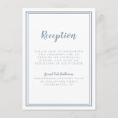 Eenvoudig 'Blue Wedding Reception White Lijst' Informatiekaartje (Voorkant)