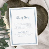 Eenvoudig 'Blue Wedding Reception White Lijst' Informatiekaartje