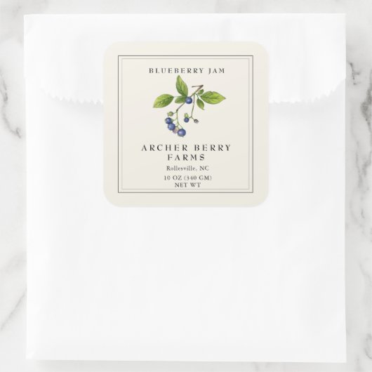 Eenvoudig Blueberry Jam Jar Label (Tas)