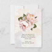 Eenvoudig Blush Flower Photo Weddenschap Hartelijk Bedankkaart (Achterkant)