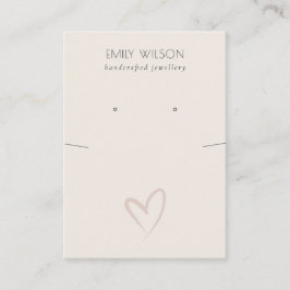 Eenvoudig Blush Heart Ketting Earning Display Visitekaartje