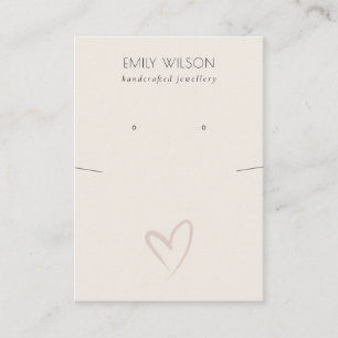 Eenvoudig Blush Heart Ketting Earning Display Visitekaartje