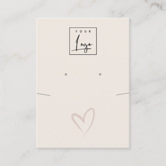 Eenvoudig Blush Heart Ketting Warm Logo Display Visitekaartje (Voorkant)