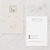 Eenvoudig Blush Heart Ketting Warm Logo Display Visitekaartje (Voorkant / Achterkant)