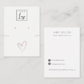 Eenvoudig Blush Heart Ketting Warm Logo Display Visitekaartje (Voorkant / Achterkant)