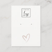 Eenvoudig Blush Heart Stud Wave Earning Logo-beeld Visitekaartje (Voorkant)