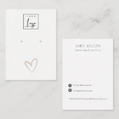 Eenvoudig Blush Heart Stud Wave Earning Logo-beeld Visitekaartje (Voorkant / Achterkant)