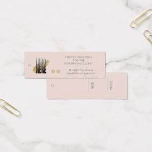Eenvoudig Blush Logo Clothing Price Label Mini Visitekaartjes