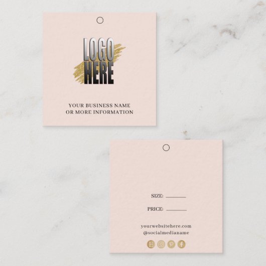 Eenvoudig Blush Logo sociale media die Label van p (Voorkant / Achterkant)