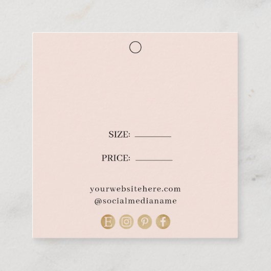 Eenvoudig Blush Logo sociale media die Label van p (Achterkant)