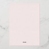 Eenvoudig Blush Pink Baby shower echt Folie Uitnodiging (Achterkant)