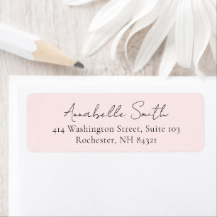 Eenvoudig Blush Pink Classic Elegant Return Addres Etiket