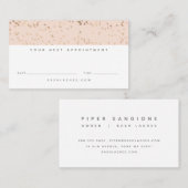 Eenvoudig Blush Pink en Gold Professional Peach Afsprakenkaartje (Voorkant / Achterkant)