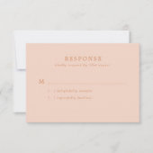Eenvoudig Blush Pink en Terracotta Stripes Wedding RSVP Kaartje (Voorkant)