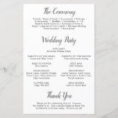 Eenvoudig Blush Pink Floral Elegant Wedding Progra (Achterkant)