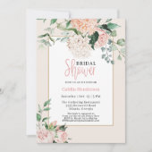 Eenvoudig Blush Pink Floral Hydrangea Vrijgezellen Kaart (Voorkant)