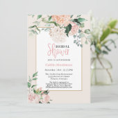 Eenvoudig Blush Pink Floral Hydrangea Vrijgezellen Kaart (Staand voorkant)