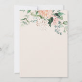 Eenvoudig Blush Pink Floral Hydrangea Vrijgezellen Kaart (Achterkant)