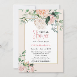 Eenvoudig Blush Pink Floral Hydrangea Vrijgezellen Kaart