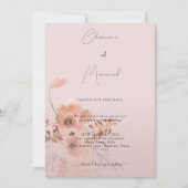 Eenvoudig Blush Pink Floral Water Color Wedding Kaart (Voorkant)