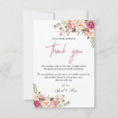 Eenvoudig Blush Pink Floral Wedding Bedankkaart (Voorkant)