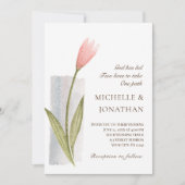 Eenvoudig Blush Pink Flower Modern Christelijk bru Kaart (Voorkant)