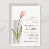 Eenvoudig Blush Pink Flower Modern Christelijk bru Kaart (Voorkant / Achterkant)