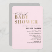 Eenvoudig Blush Pink & Gold VIRTUEEL Baby shower Kaart (Voorkant / Achterkant)