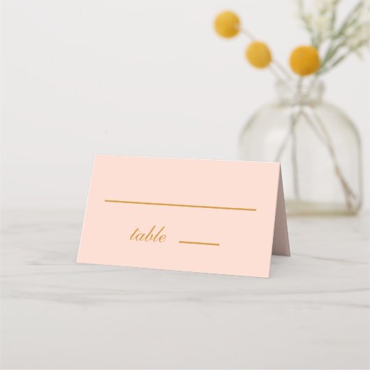 Eenvoudig Blush Pink Golden Calligraphy Weddenscha Plaatskaartje (Voorkant)