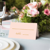 Eenvoudig Blush Pink Golden Calligraphy Weddenscha Plaatskaartje