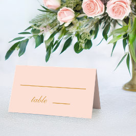 Eenvoudig Blush Pink Golden Calligraphy Weddenscha Plaatskaartje