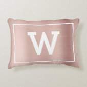 Eenvoudig Blush Pink Initiaal Monogram Accent Kussen (Voorkant)