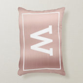 Eenvoudig Blush Pink Initiaal Monogram Accent Kussen (Voorkant(Verticaal))