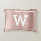 Eenvoudig Blush Pink Initiaal Monogram Accent Kussen (Achterkant)