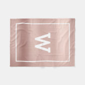 Eenvoudig Blush Pink Initiaal Monogram Fleece Deken (Voorkant (Horizontaal))