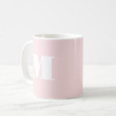 Eenvoudig Blush Pink Initiaal Monogram Koffiemok (Voorkant links)