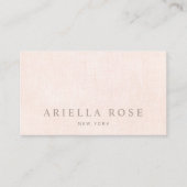 Eenvoudig, Blush Pink-minimalistisch Visitekaartje (Voorkant)