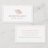 Eenvoudig Blush Pink Natural Pressed Leaf Monogram Visitekaartje (Voorkant / Achterkant)