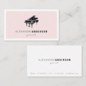 Eenvoudig Blush Pink  Piano Visitekaartje (Voorkant / Achterkant)