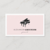Eenvoudig Blush Pink  Piano Visitekaartje (Voorkant)