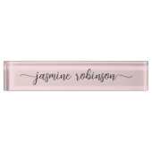 Eenvoudig Blush Pink Professional Signature Script Naambordje (Voorkant)