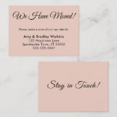 Eenvoudig, Blush Pink We hebben Verhuisd Van Adres Informatiekaartje (Voorkant / Achterkant)