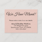 Eenvoudig, Blush Pink We hebben Verhuisd Van Adres Informatiekaartje (Voorkant)