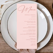 Eenvoudig Blush Pink Weddenschap Menu