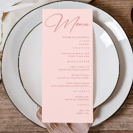 Eenvoudig Blush Pink Weddenschap Menu