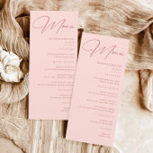 Eenvoudig Blush Pink Weddenschap Menu
