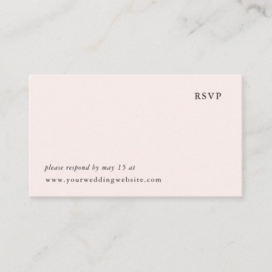 Eenvoudig Blush Pink Weddenschap | Online RSVP Informatiekaartje (Voorkant)
