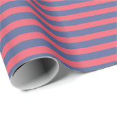 Eenvoudig Blush Red en Lynch Snoep Stripe Gift Cadeaupapier (Rol Hoek)